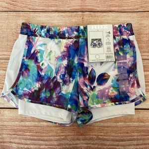 NWT!💜 RBX • Spring Peony Running Shorts w/ attached bike short 3” Inseam Size S